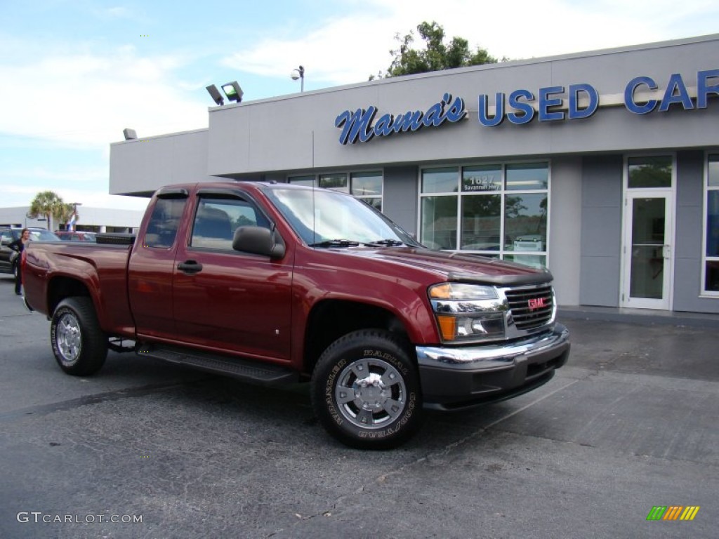 2007 Canyon SLE Extended Cab 4x4 - Sonoma Red Metallic / Dark Pewter photo #24