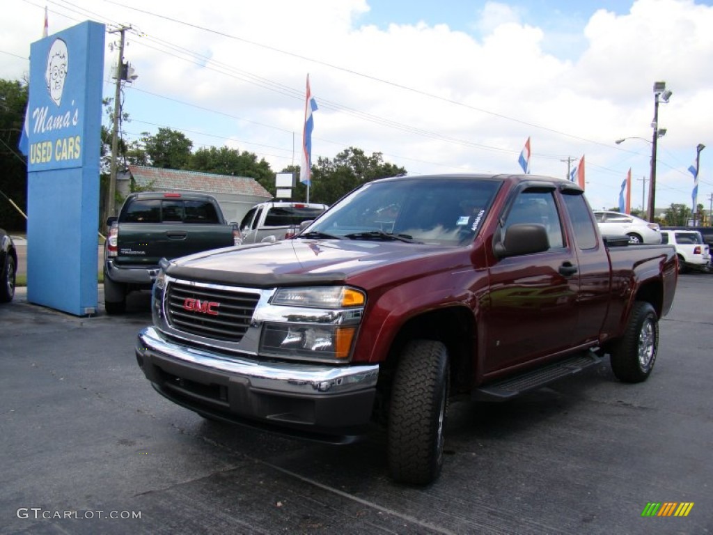 2007 Canyon SLE Extended Cab 4x4 - Sonoma Red Metallic / Dark Pewter photo #25