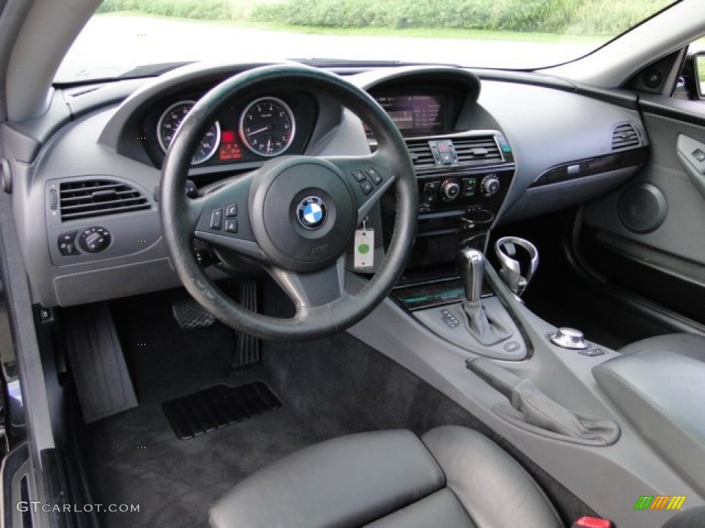 Black Interior 2005 BMW 6 Series 645i Coupe Photo #84447938