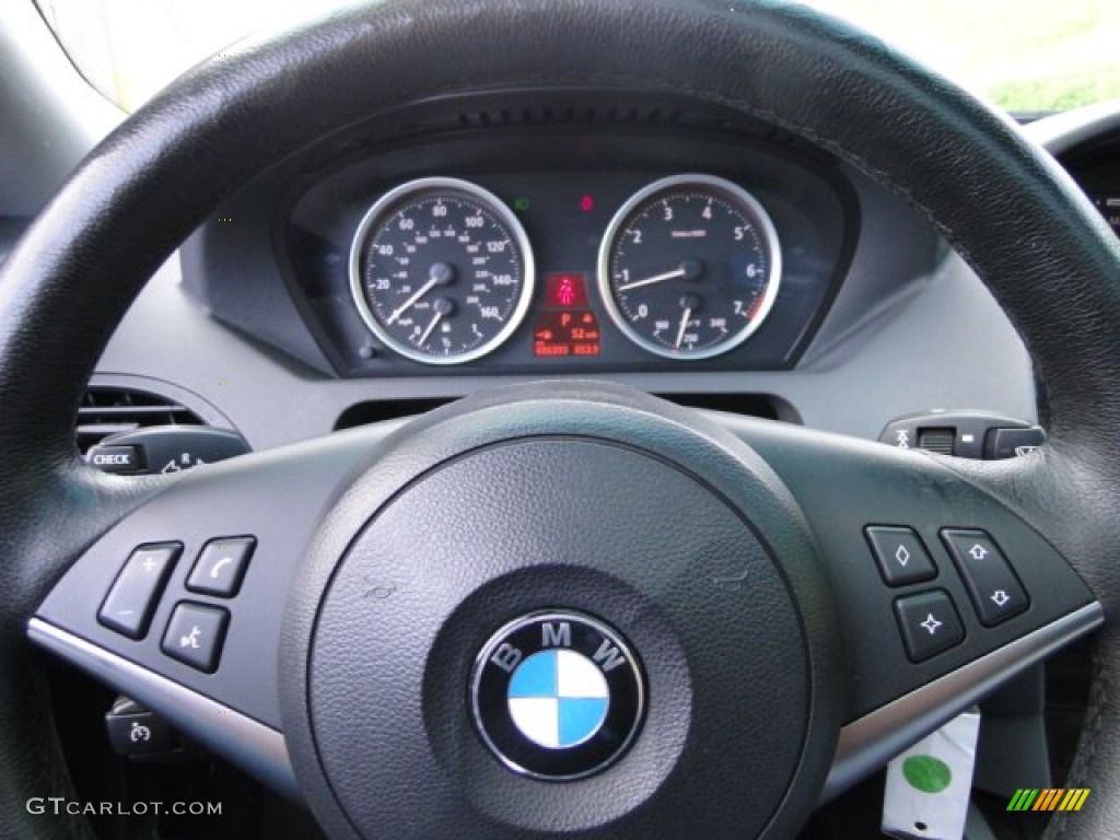 2005 BMW 6 Series 645i Coupe Black Steering Wheel Photo #84447952