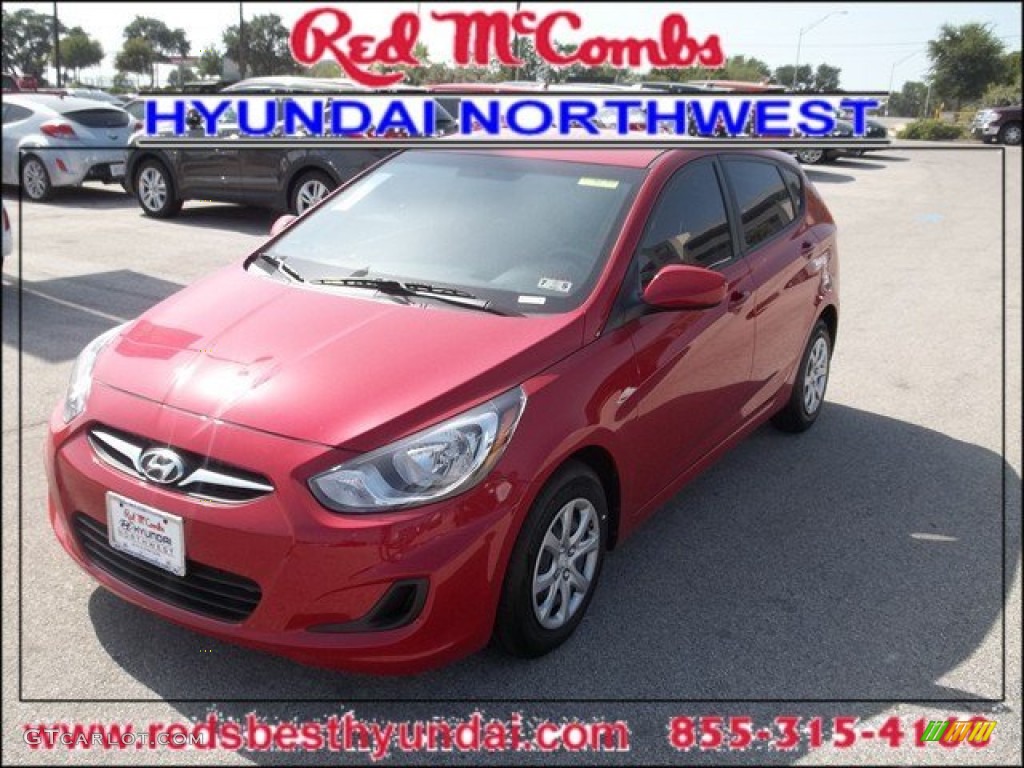 2013 Accent GS 5 Door - Boston Red / Gray photo #1