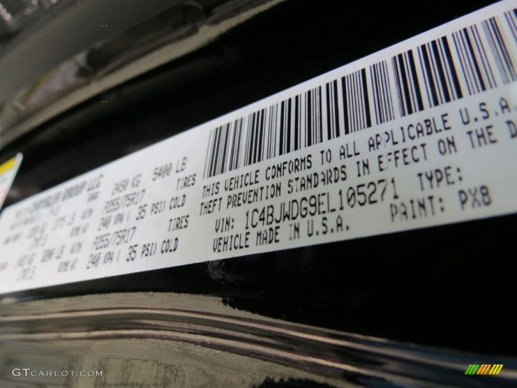 2014 Wrangler Unlimited Color Code PX8 for Black Photo #84453860