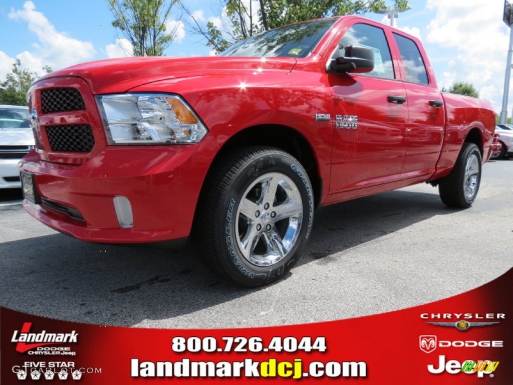 2013 1500 Express Quad Cab - Flame Red / Black/Diesel Gray photo #1