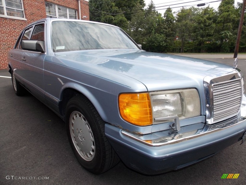 1991 S Class 350 SDL - Ice Blue Metallic / Grey photo #7