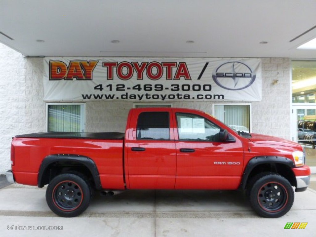 2006 Ram 1500 SLT Quad Cab 4x4 - Flame Red / Medium Slate Gray photo #1