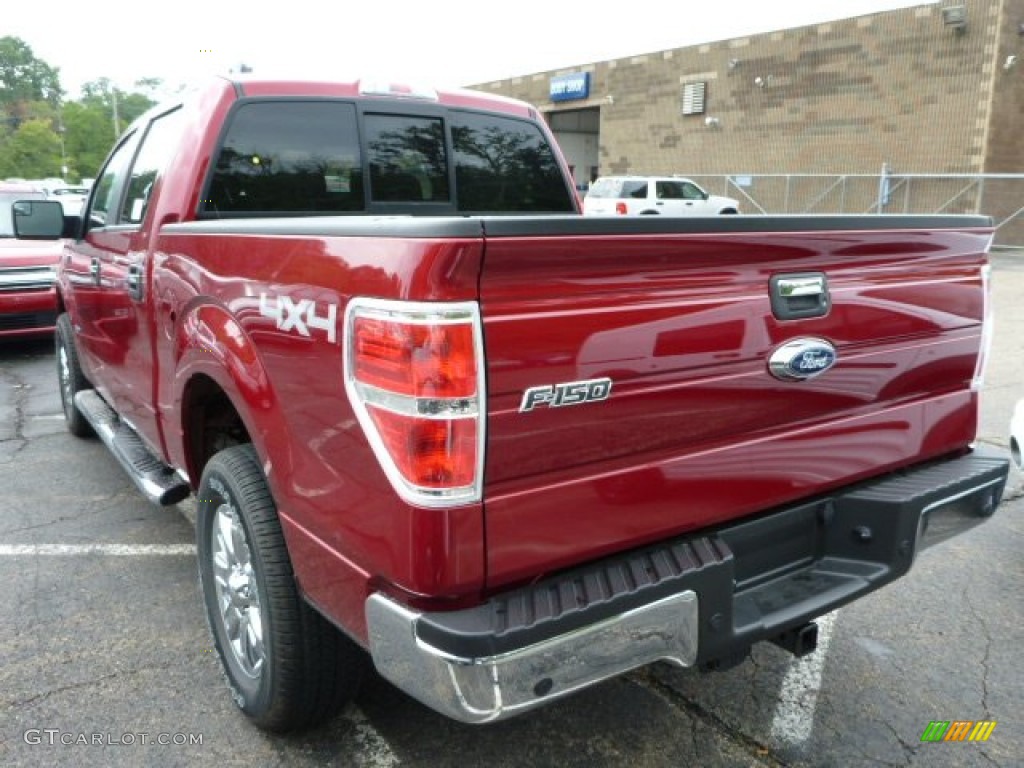 2013 F150 XLT SuperCrew 4x4 - Ruby Red Metallic / Steel Gray photo #4