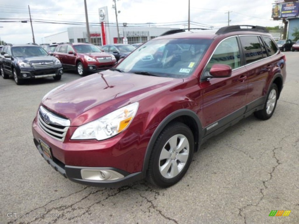 2011 Outback 2.5i Premium Wagon - Ruby Red Pearl / Warm Ivory photo #3