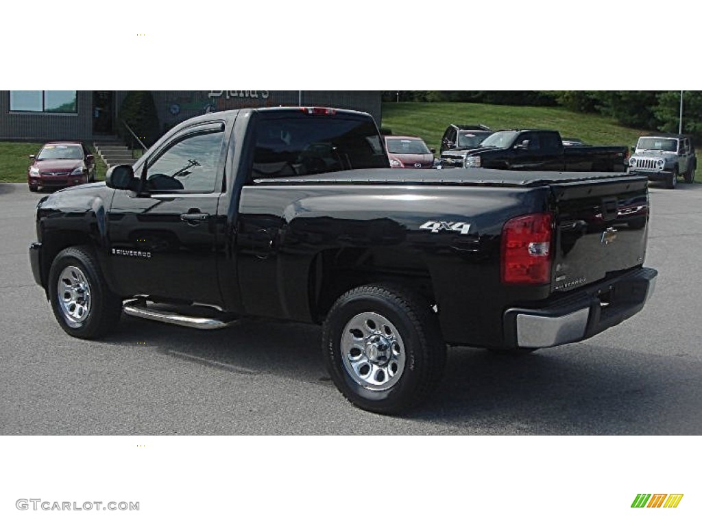 2008 Silverado 1500 LS Regular Cab 4x4 - Black / Dark Titanium photo #15