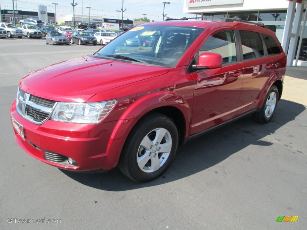 2010 Journey SXT - Inferno Red Crystal Pearl Coat / Dark Slate Gray photo #3