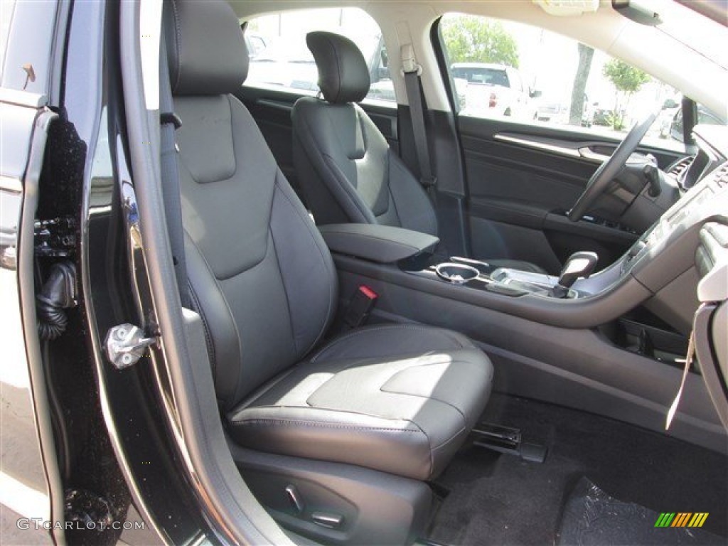 Charcoal Black Interior 2014 Ford Fusion Hybrid Titanium Photo #84467960