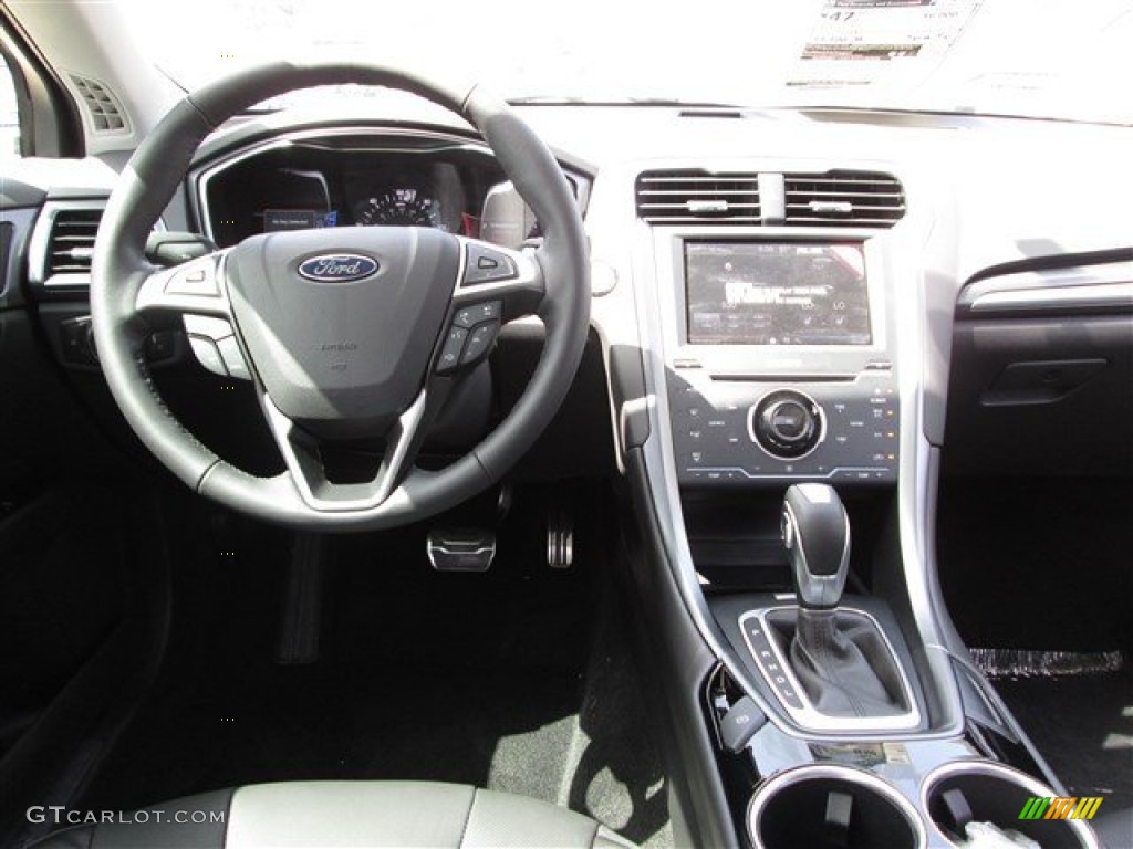 2014 Ford Fusion Hybrid Titanium Charcoal Black Dashboard Photo #84468068