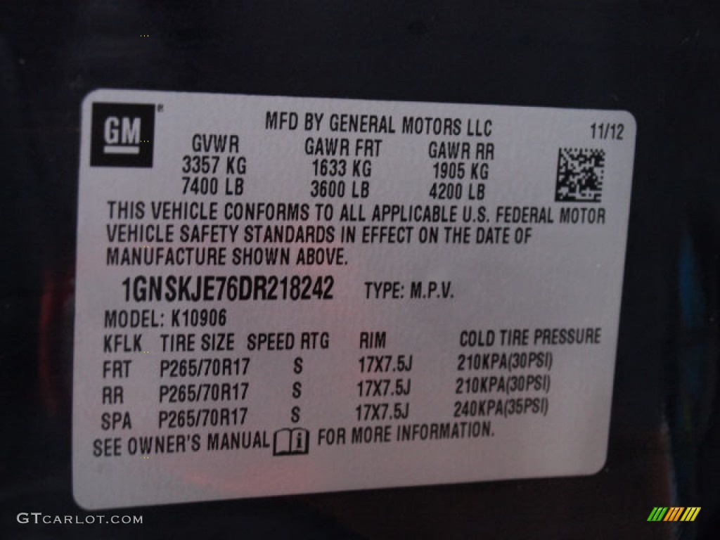 2013 Suburban LT 4x4 - Blue Ray Metallic / Ebony photo #17