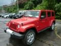 Front 3/4 View of 2014 Wrangler Unlimited Sahara 4x4