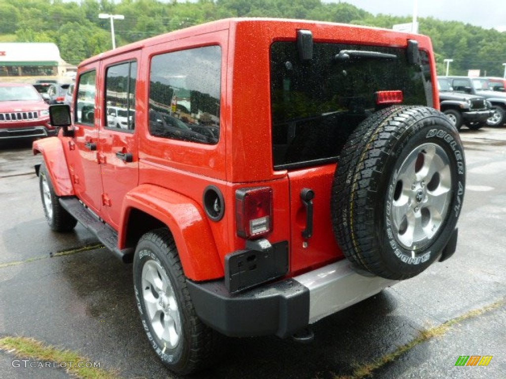 Flame Red 2014 Jeep Wrangler Unlimited Sahara 4x4 Exterior Photo #84471932