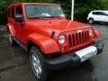 Front 3/4 View of 2014 Wrangler Unlimited Sahara 4x4