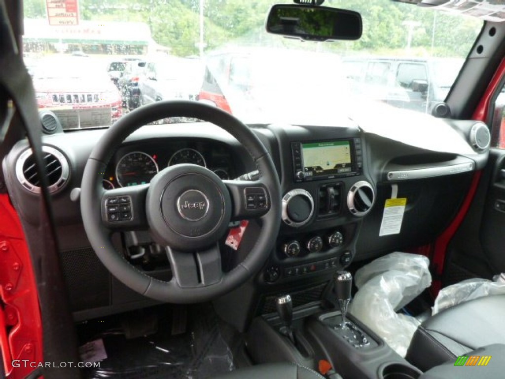 2014 Jeep Wrangler Unlimited Sahara 4x4 Black Dashboard Photo #84471983
