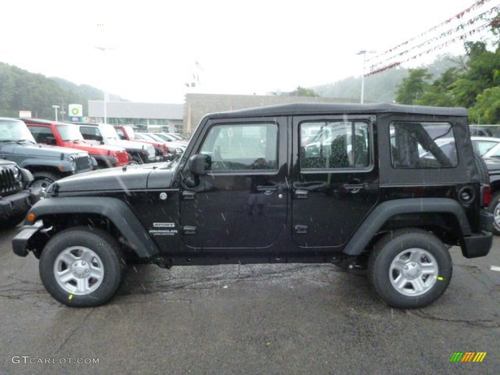 Black 2014 Jeep Wrangler Unlimited Sport 4x4 Exterior Photo #84472037