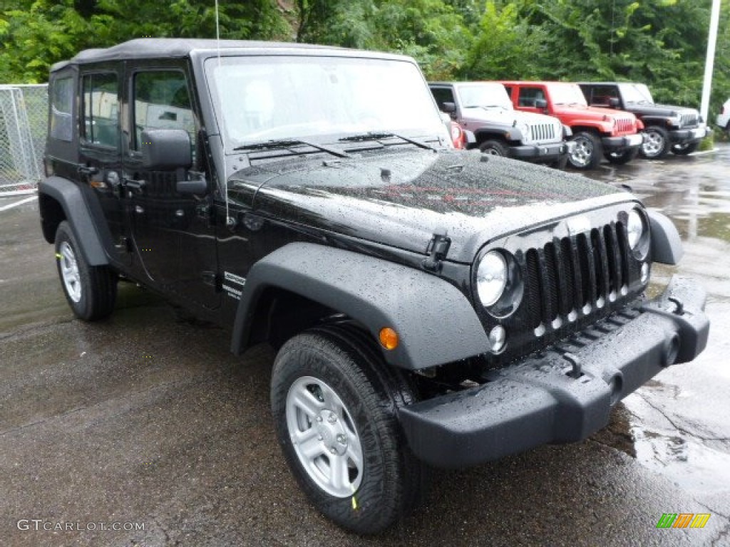 Black 2014 Jeep Wrangler Unlimited Sport 4x4 Exterior Photo #84472064