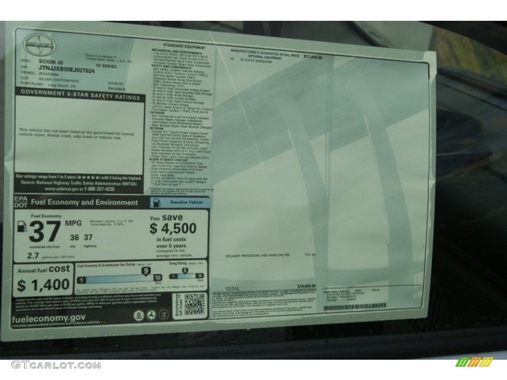 2014 Scion iQ Series Limited Edition Window Sticker Photos
