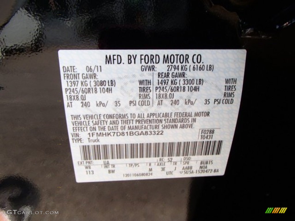 2011 Explorer XLT - Ebony Black / Charcoal Black photo #25