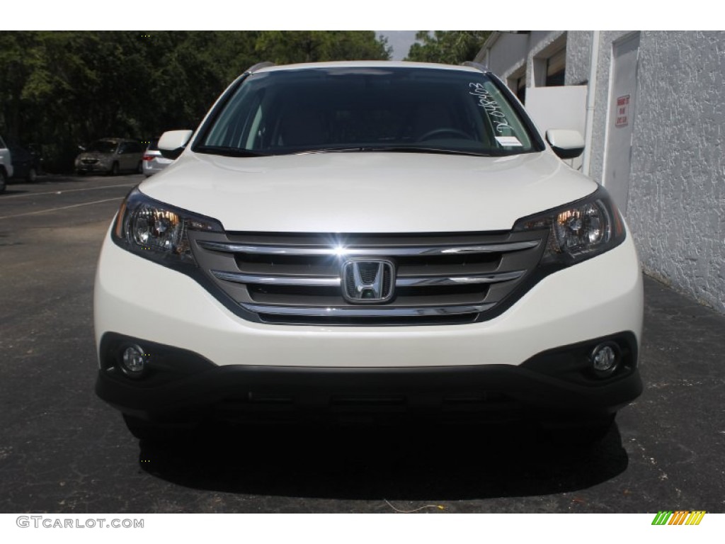 2013 CR-V EX-L - White Diamond Pearl / Beige photo #2