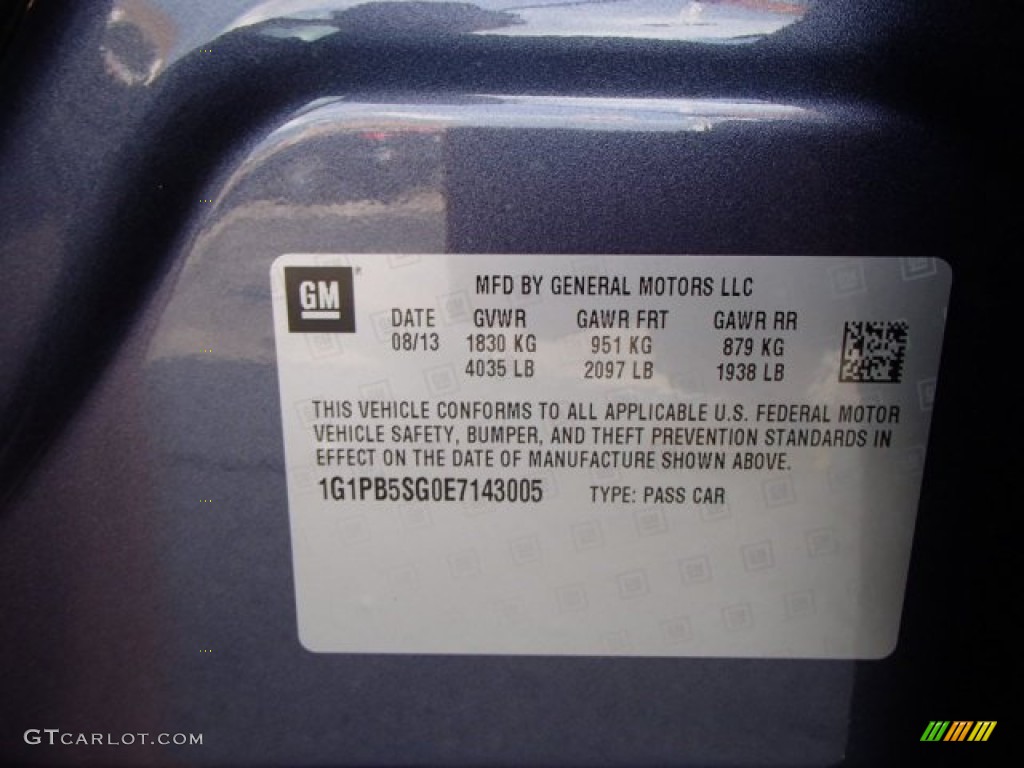 2014 Cruze LS - Atlantis Blue Metallic / Jet Black/Medium Titanium photo #20