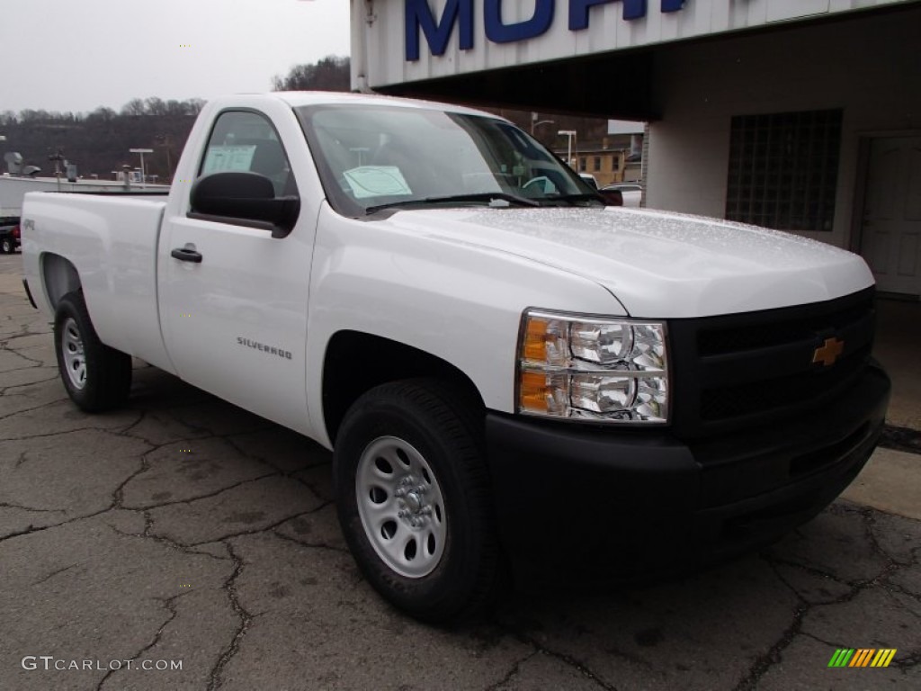 2013 Silverado 1500 Work Truck Regular Cab 4x4 - Summit White / Dark Titanium photo #2