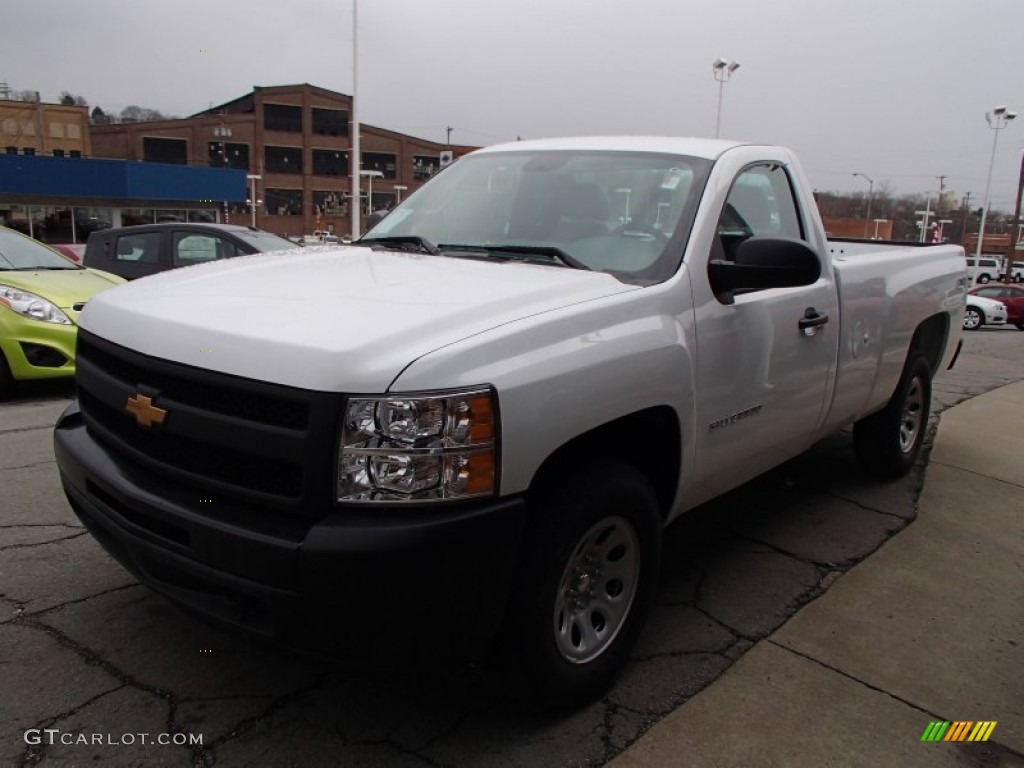 2013 Silverado 1500 Work Truck Regular Cab 4x4 - Summit White / Dark Titanium photo #4