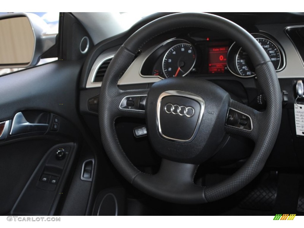 2010 Audi A5 2.0T quattro Coupe Black Steering Wheel Photo #84486764