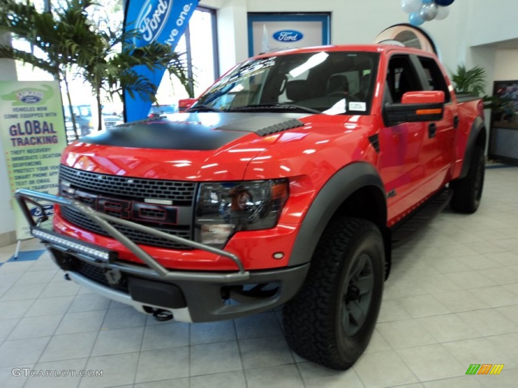 2011 F150 SVT Raptor SuperCrew 4x4 - Molten Orange Tri Coat / Raptor Black photo #5