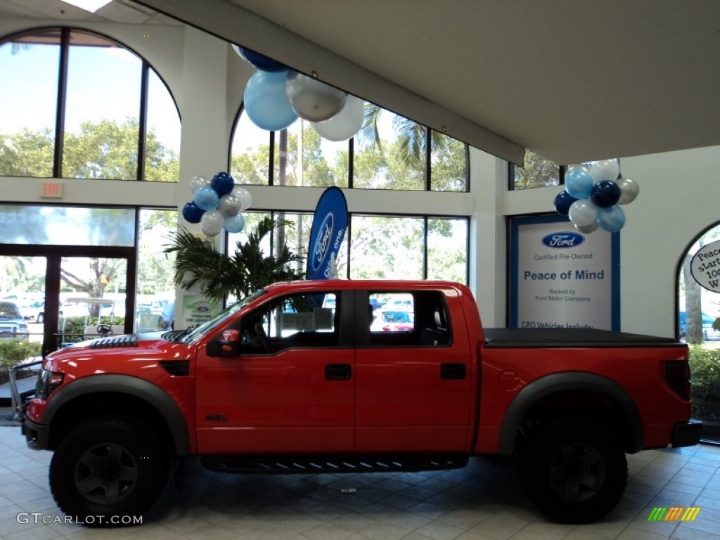 2011 F150 SVT Raptor SuperCrew 4x4 - Molten Orange Tri Coat / Raptor Black photo #7