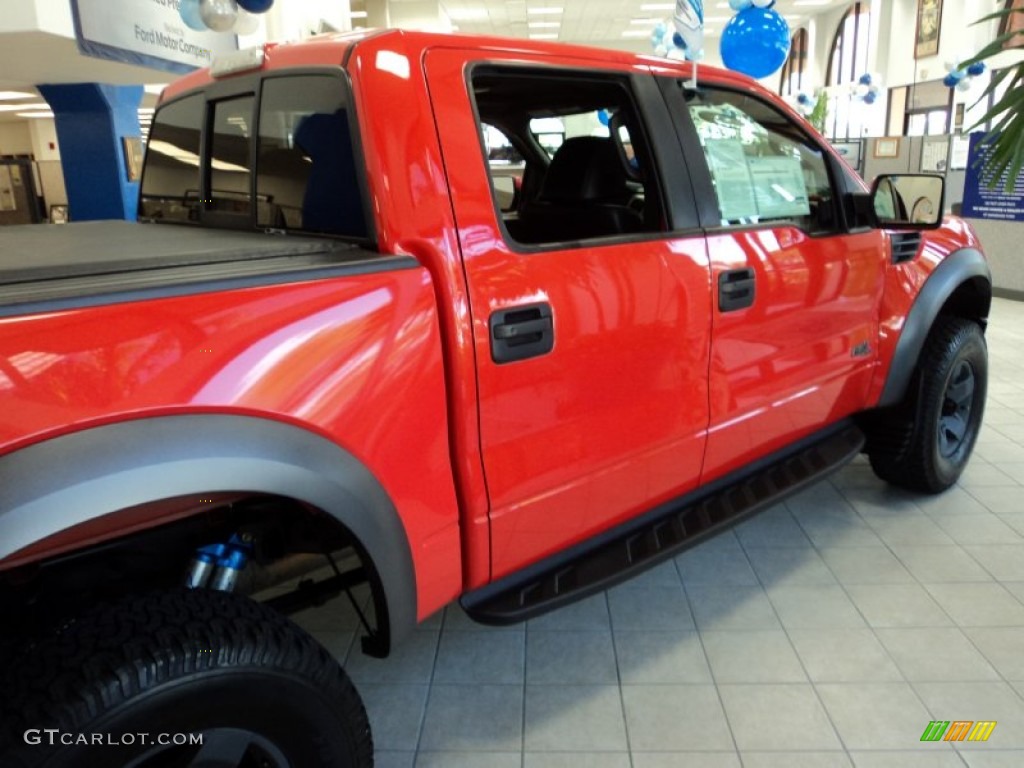 2011 F150 SVT Raptor SuperCrew 4x4 - Molten Orange Tri Coat / Raptor Black photo #14