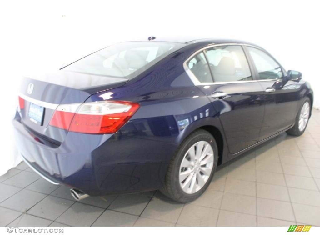 2013 Accord EX-L Sedan - Obsidian Blue Pearl / Gray photo #5