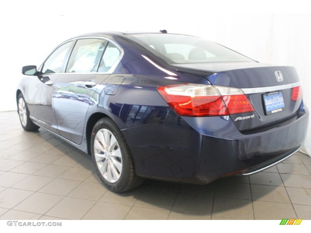 2013 Accord EX-L Sedan - Obsidian Blue Pearl / Gray photo #7