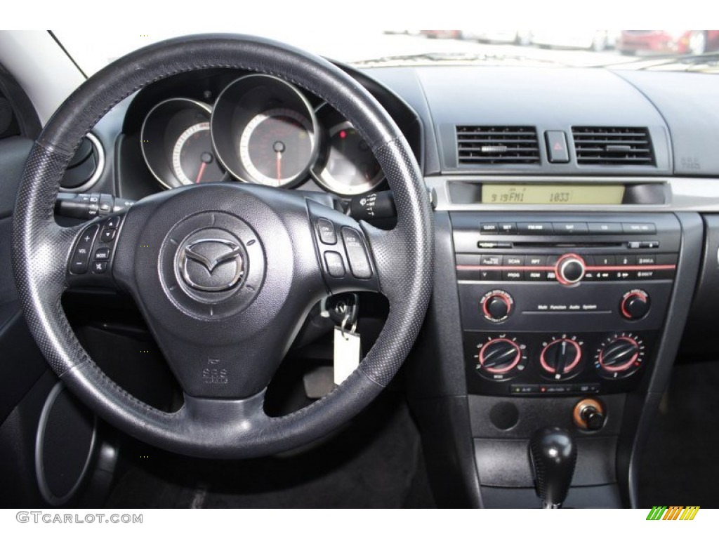 2005 Mazda MAZDA3 s Sedan Black/Blue Dashboard Photo #84492684