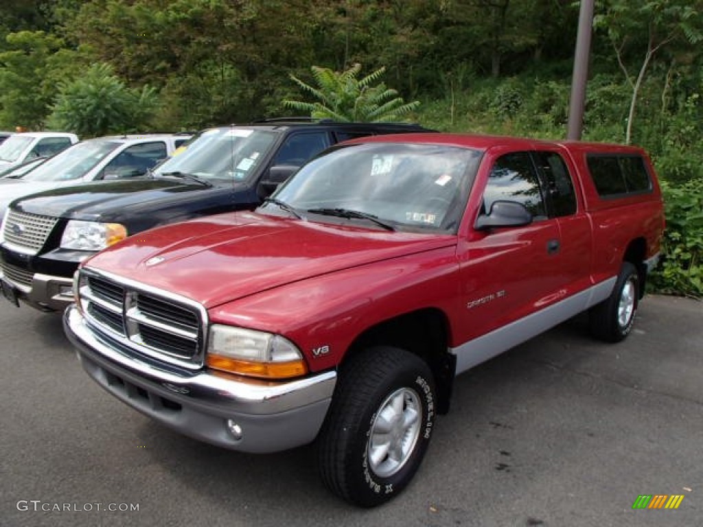 1998 Dakota Sport Extended Cab 4x4 - Metallic Red / Agate photo #3