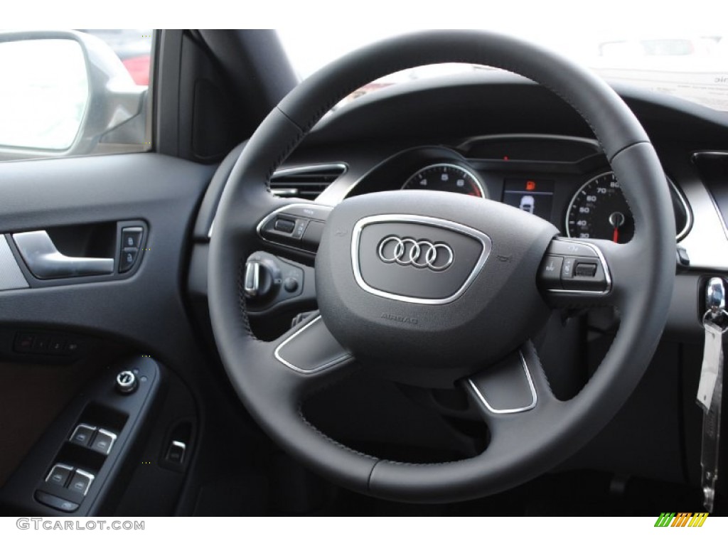 2014 Audi A4 2.0T quattro Sedan Chestnut Brown/Black Steering Wheel Photo #84493539