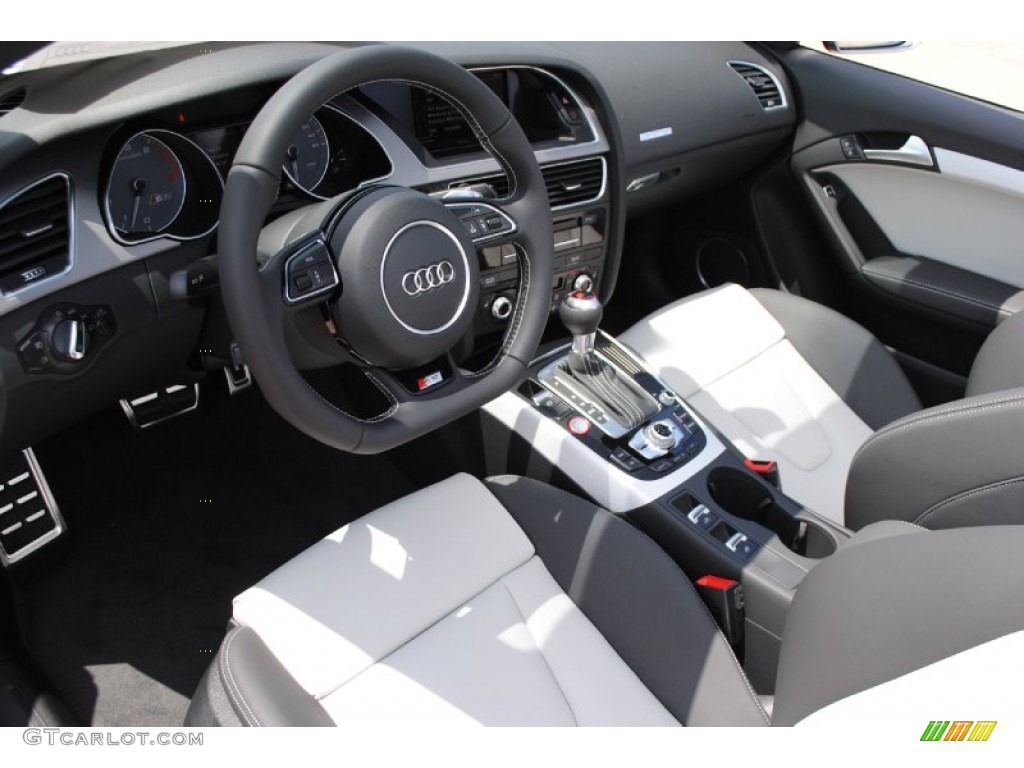 Black/Lunar Silver Interior 2014 Audi S5 3.0T Prestige quattro Cabriolet Photo #84494805