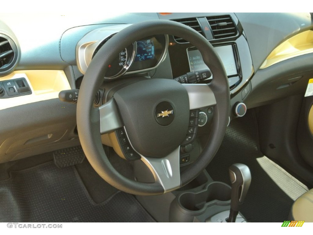2013 Chevrolet Spark LT Yellow/Yellow Steering Wheel Photo #84496383