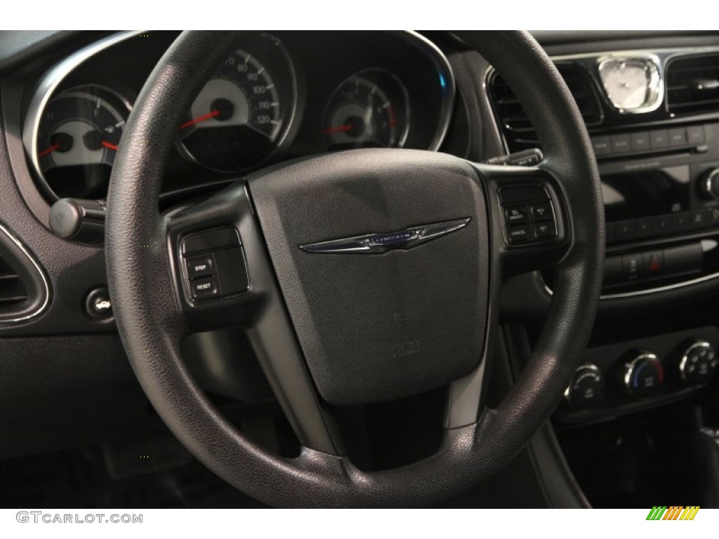 2012 Chrysler 200 LX Sedan Black Steering Wheel Photo #84499773