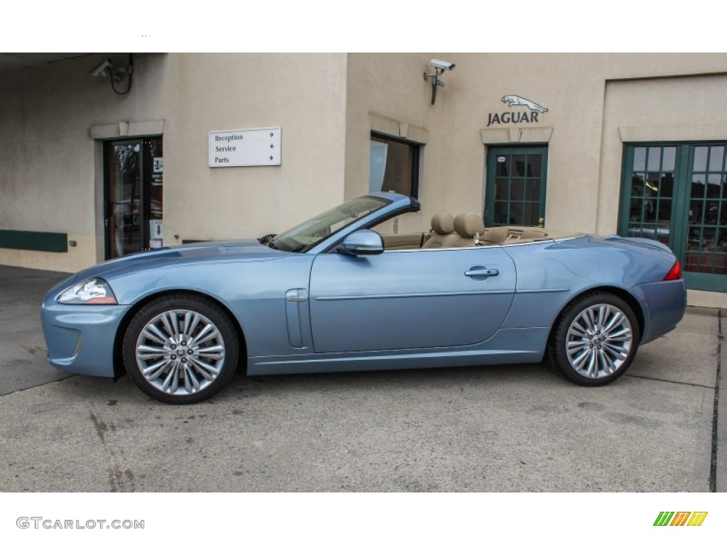 2010 XK XK Convertible - Frost Blue Metallic / Caramel photo #3