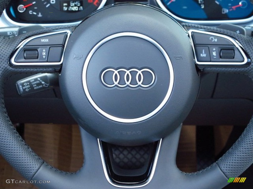 2014 Audi Q7 3.0 TFSI quattro S Line Package Black Steering Wheel Photo #84505986