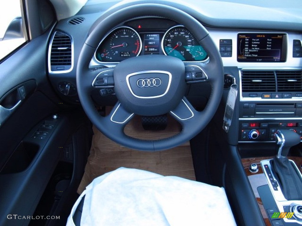 2014 Audi Q7 3.0 TDI quattro Black Steering Wheel Photo #84506454