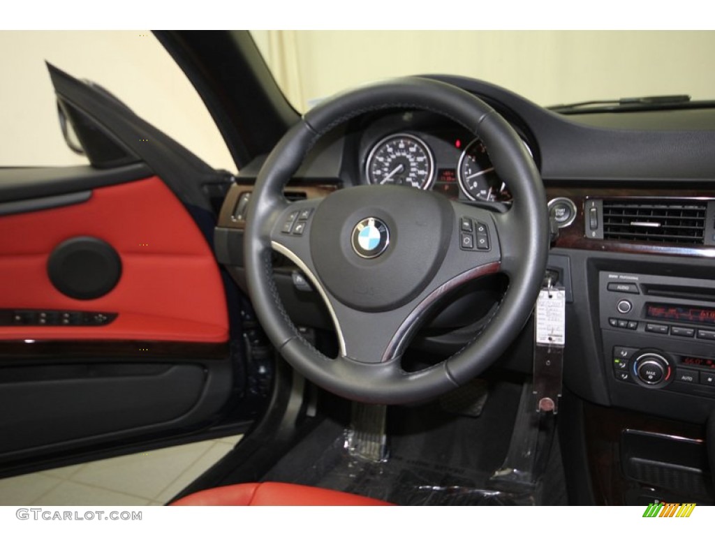 2011 3 Series 335i Convertible - Deep Sea Blue Metallic / Coral Red/Black Dakota Leather photo #28