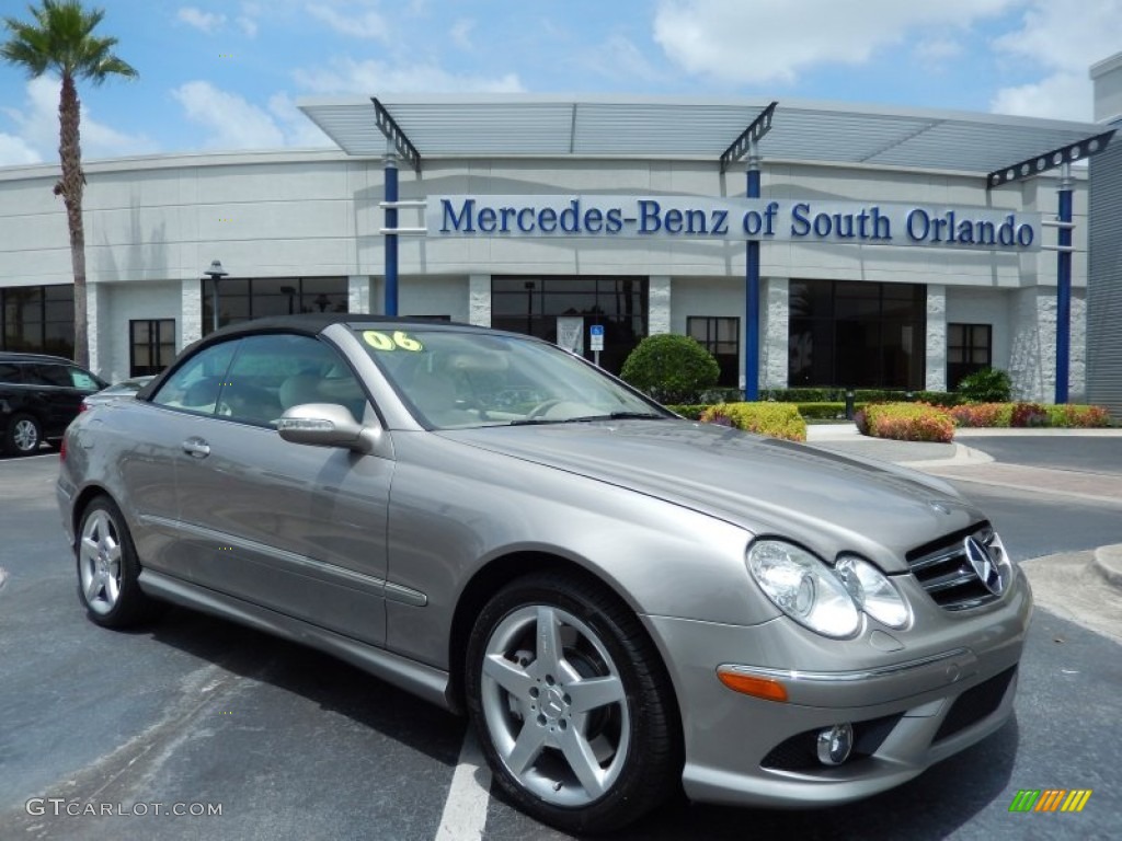 2006 CLK 500 Cabriolet - Pewter Metallic / Stone photo #1