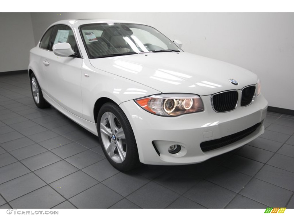 2013 1 Series 128i Coupe - Alpine White / Oyster photo #1