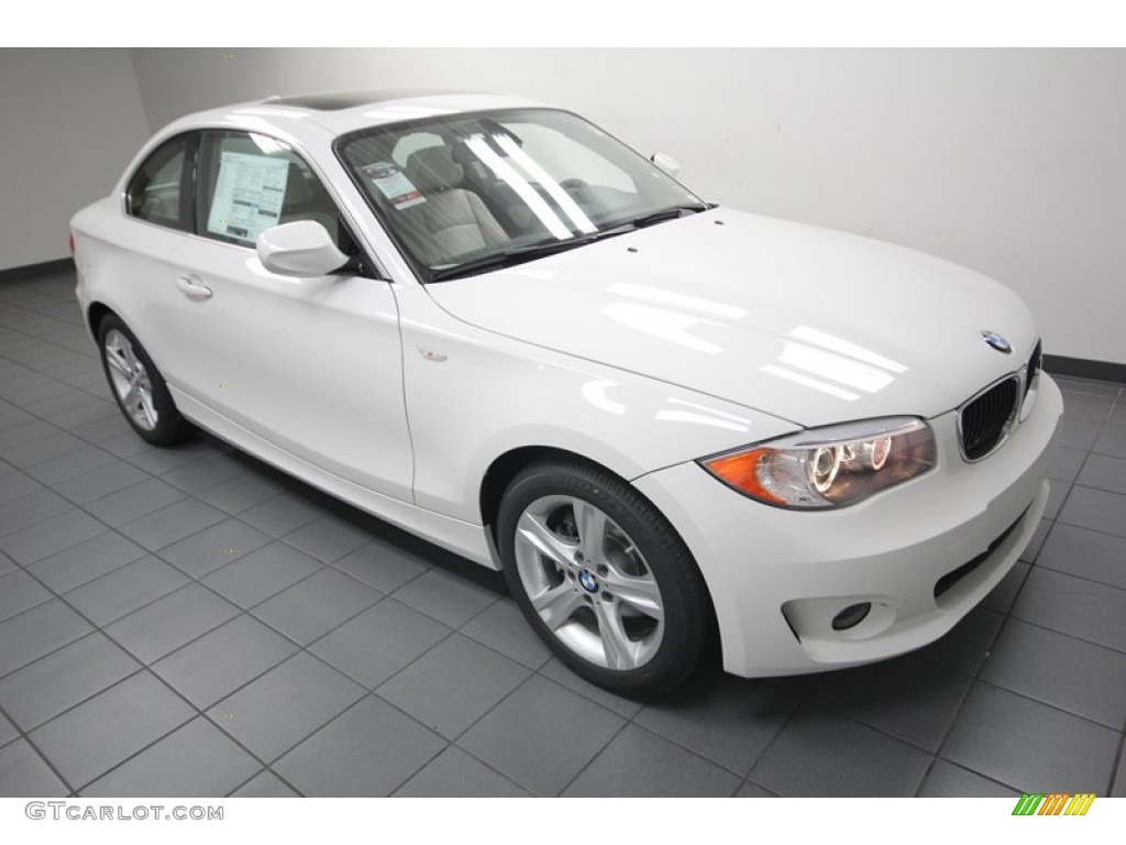 2013 1 Series 128i Coupe - Alpine White / Oyster photo #6