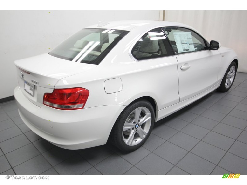 2013 1 Series 128i Coupe - Alpine White / Oyster photo #8