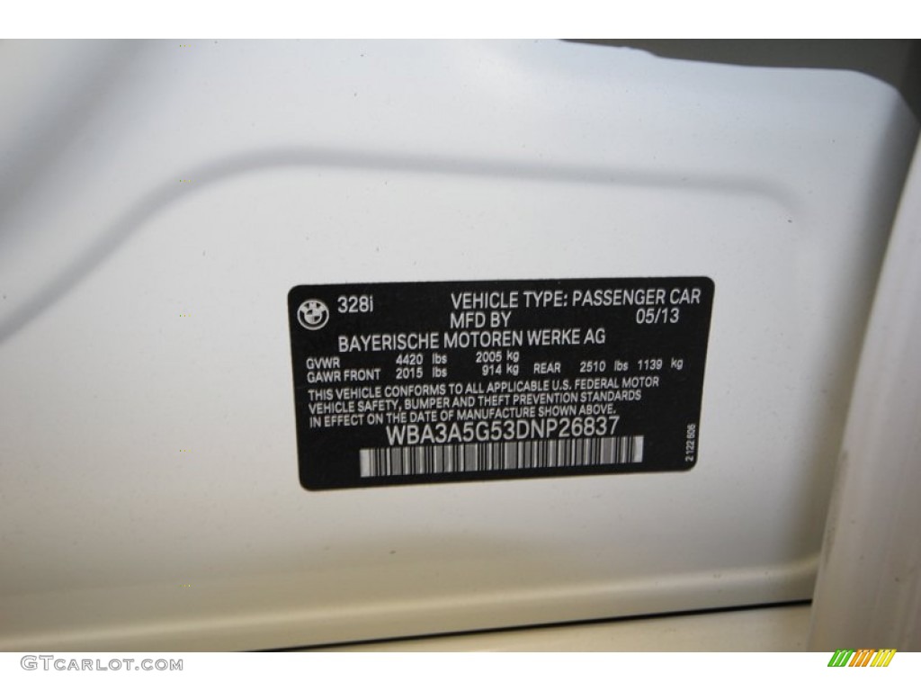2013 3 Series 328i Sedan - Alpine White / Black photo #9