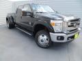 2014 Tuxedo Black Metallic Ford F350 Super Duty Lariat Crew Cab 4x4 Dually  photo #1